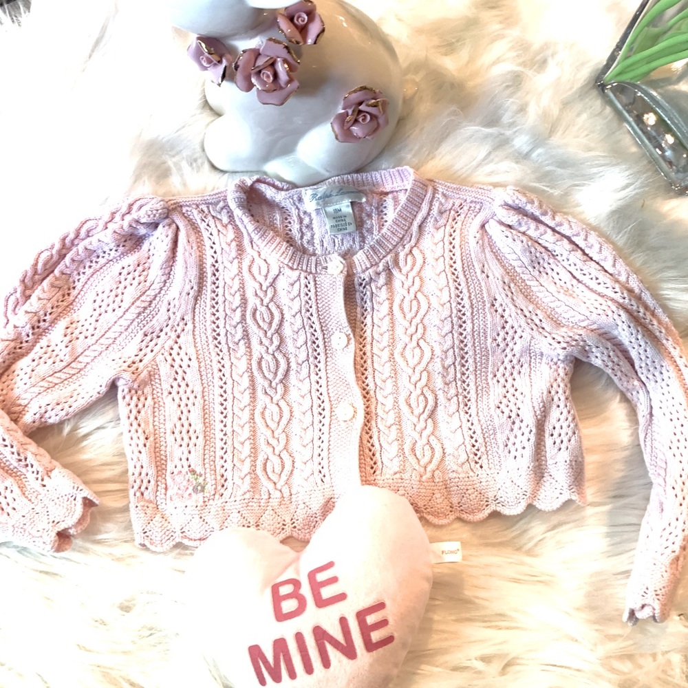 Sweet pink cardigans for baby